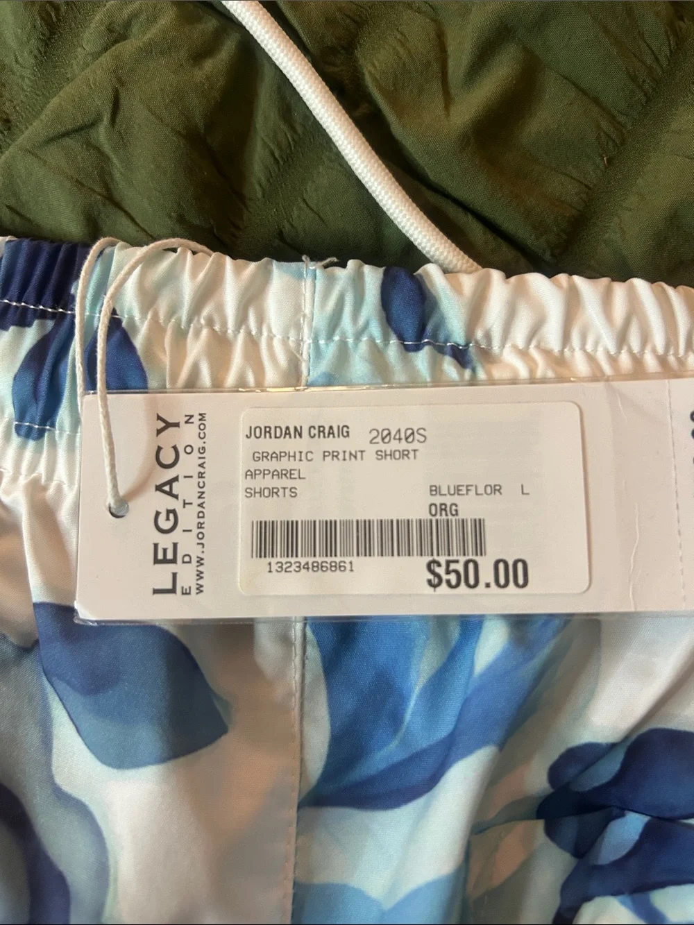 Legacy edition, Jordan Craig  White & Blue Floral men Swim Shorts